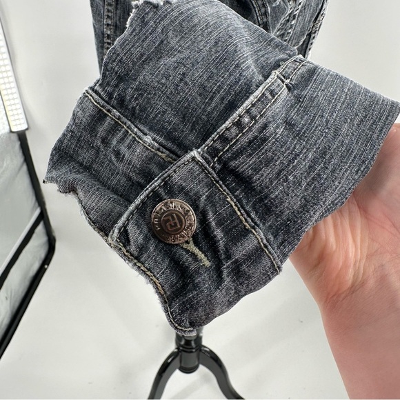 Polo womens jean jacket size M distressed denim Ralph Lauren - Picture 6 of 12